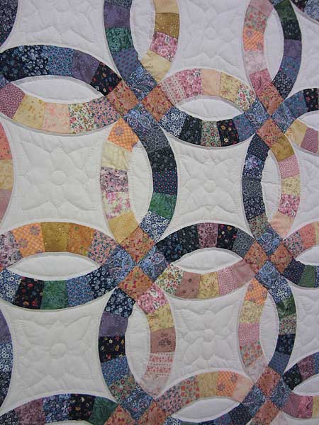 Double Wedding Ring Patchwork Amish Quilt 93x108