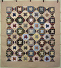 Scrappy Star Over Log Cabin Patchwork Amish Quilt 101x110