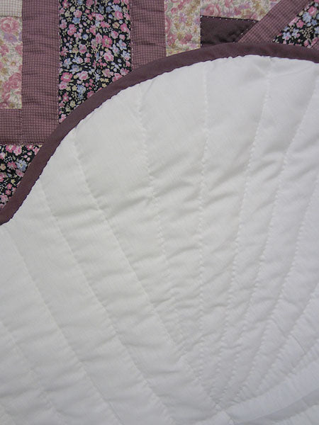 Star Log Cabin Patchwork Amish Quilt 101x114