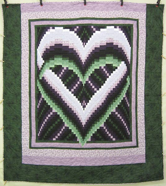 Woodland Heart Quilting Bee Patchwork Amish Quilt 97x109