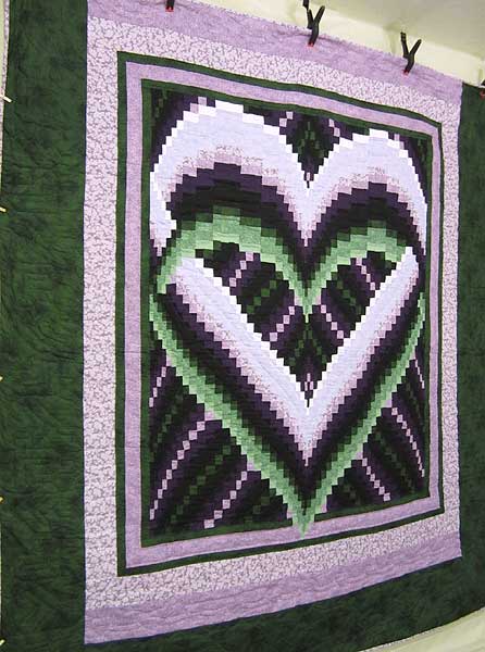 Woodland Heart Quilting Bee Patchwork Amish Quilt 97x109