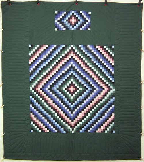 Amish Trip Around the World Patchwork Amish Quilt 99x110