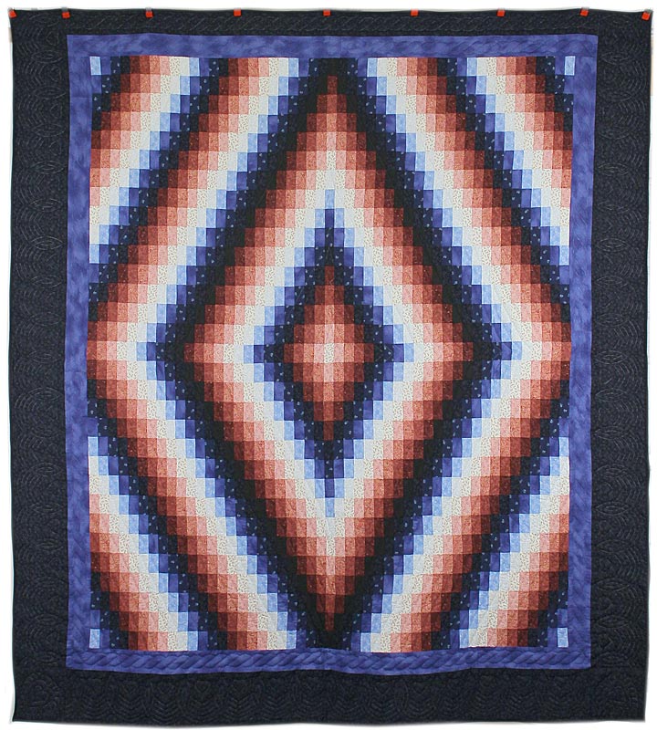 Bargello Sunshine Shadow Amish Quilt 101x114