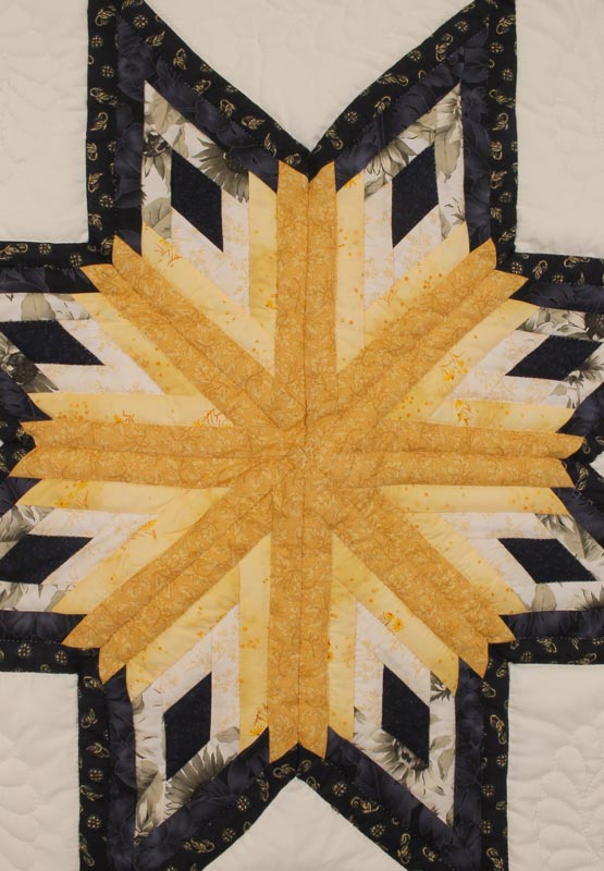 Shimmering Midnight Stars Amish Patchwork Quilt 101x106
