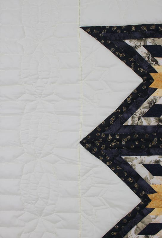 Shimmering Midnight Stars Amish Patchwork Quilt 101x106