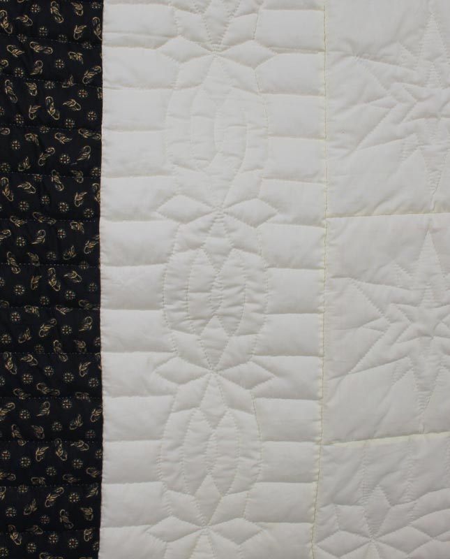 Shimmering Midnight Stars Amish Patchwork Quilt 101x106