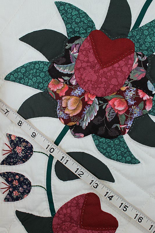 Heart of Roses Applique Amish Quilt 98x107