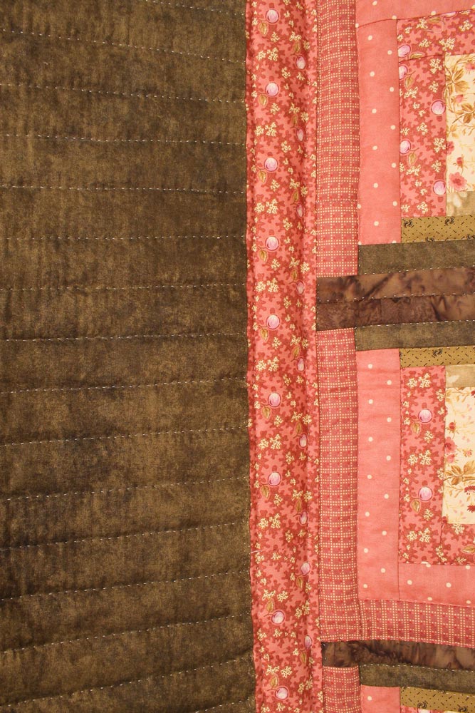 Light in Window Log Cabin Amish Patchwork Queen King Quilt 101x117