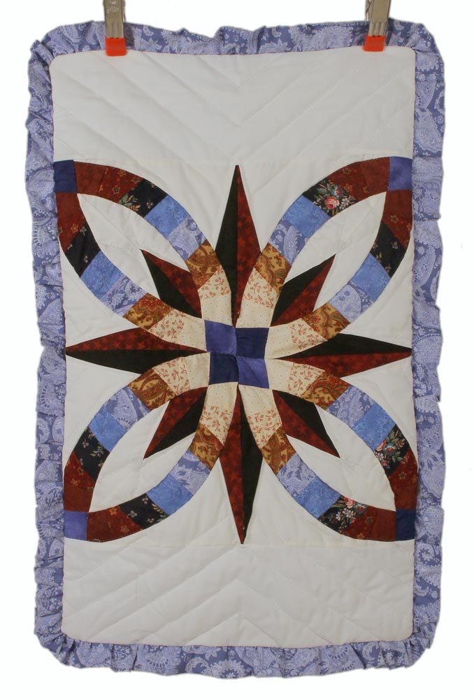 Wedding Ring Star Amish Patchwork Queen Quilt & Pillow Shams 96x109