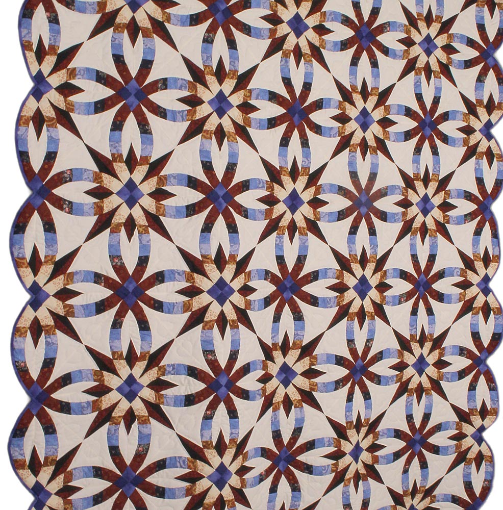 Wedding Ring Star Amish Patchwork Queen Quilt & Pillow Shams 96x109