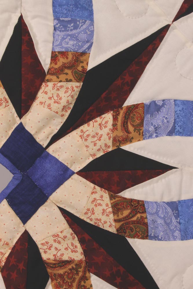 Wedding Ring Star Amish Patchwork Queen Quilt & Pillow Shams 96x109