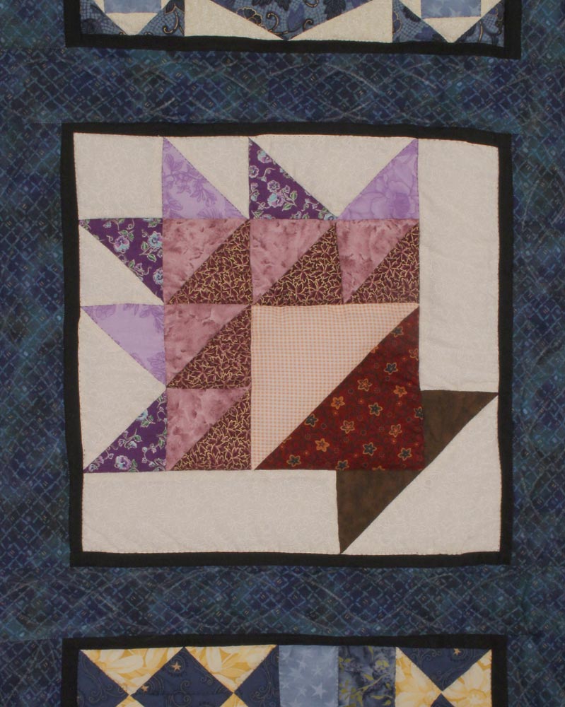 Blue Sampler Amish Patchwork Queen Quilt 99x115