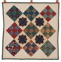 Log Cabins in Town Square Amish Patchwork Wall Hanging Quilt W14004PVSS