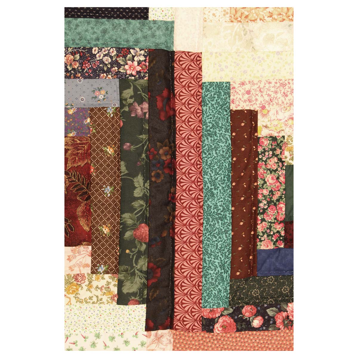Scrap Log Cabin King Amish Quilt 104x108