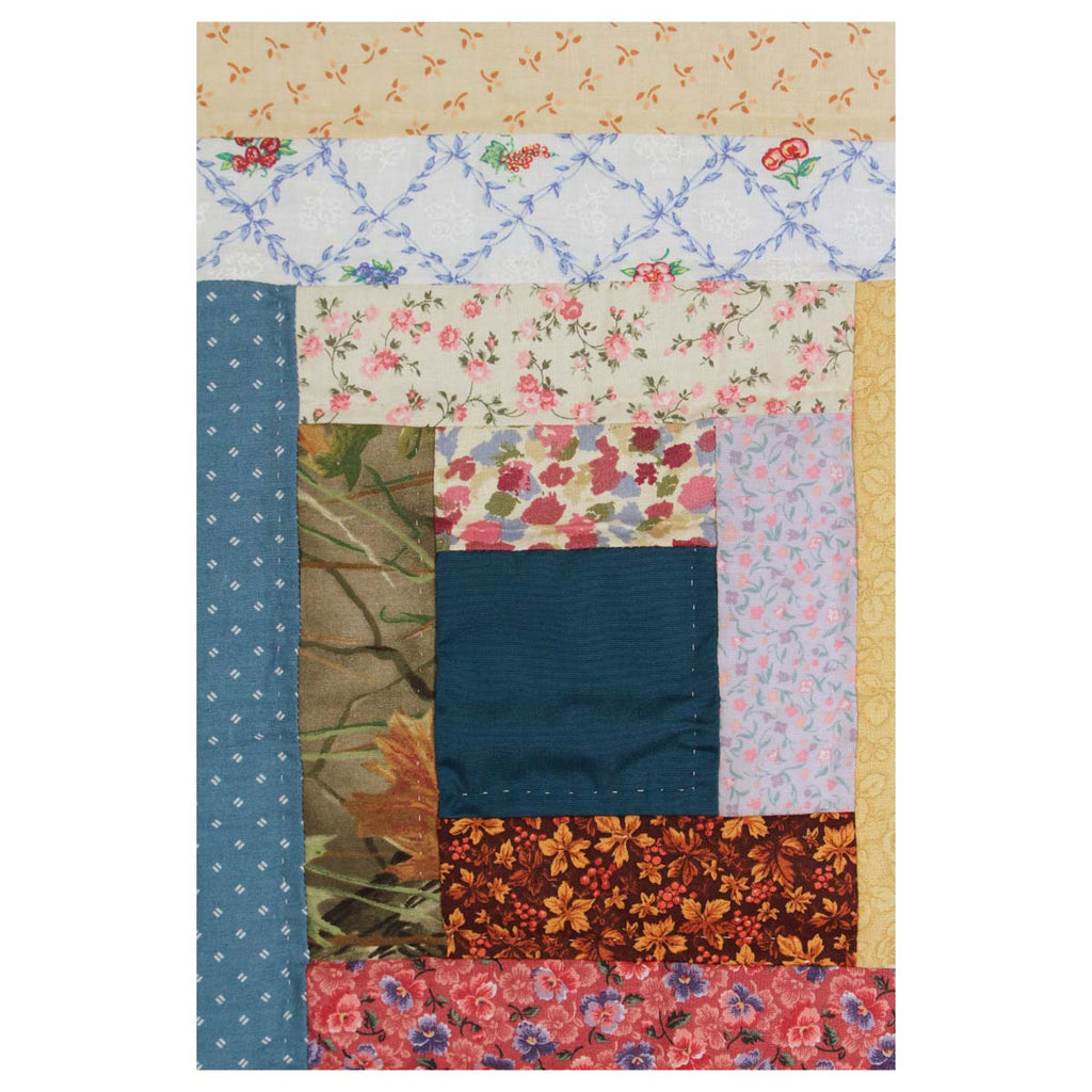 Scrap Log Cabin King Amish Quilt 104x108
