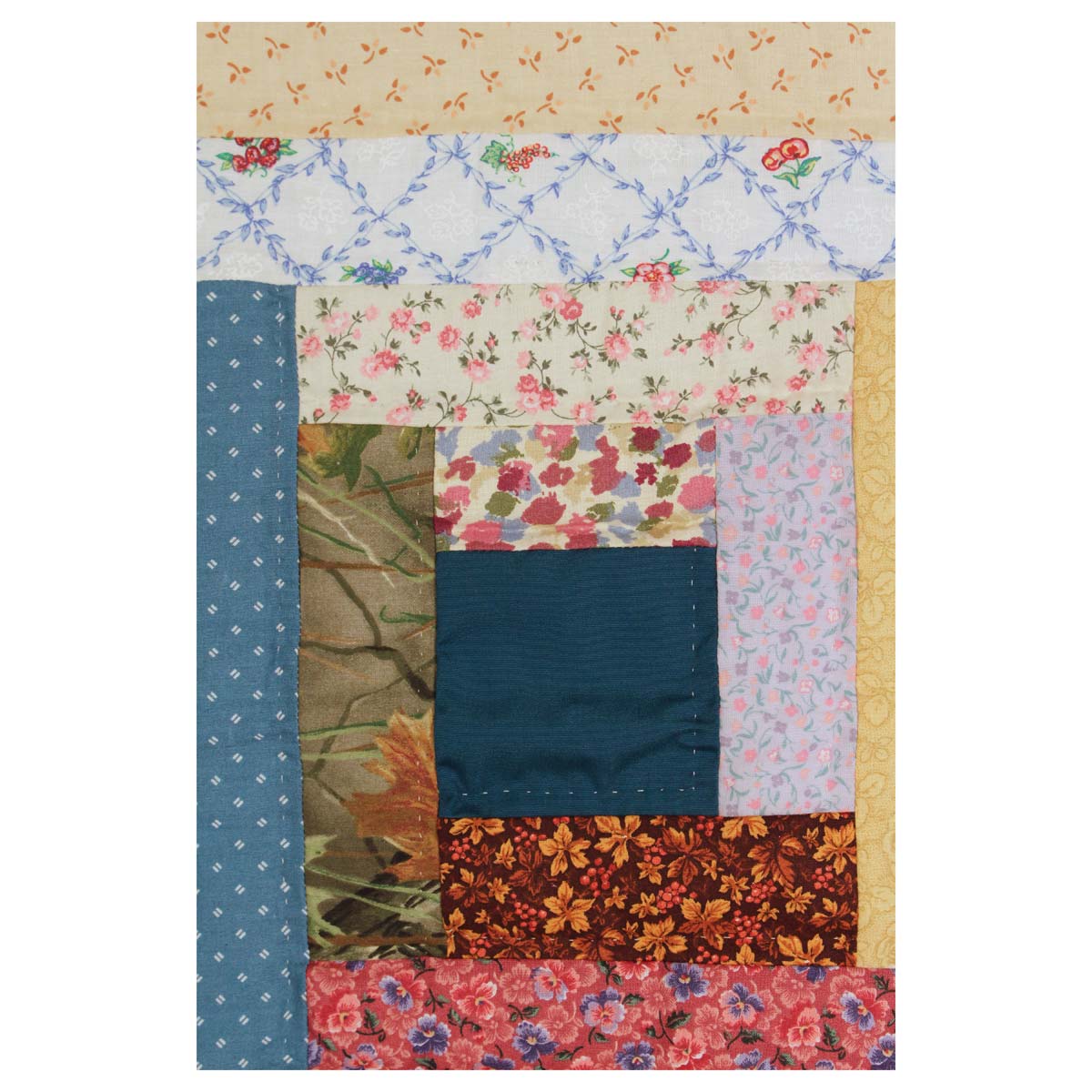 Scrap Log Cabin King Amish Quilt 104x108