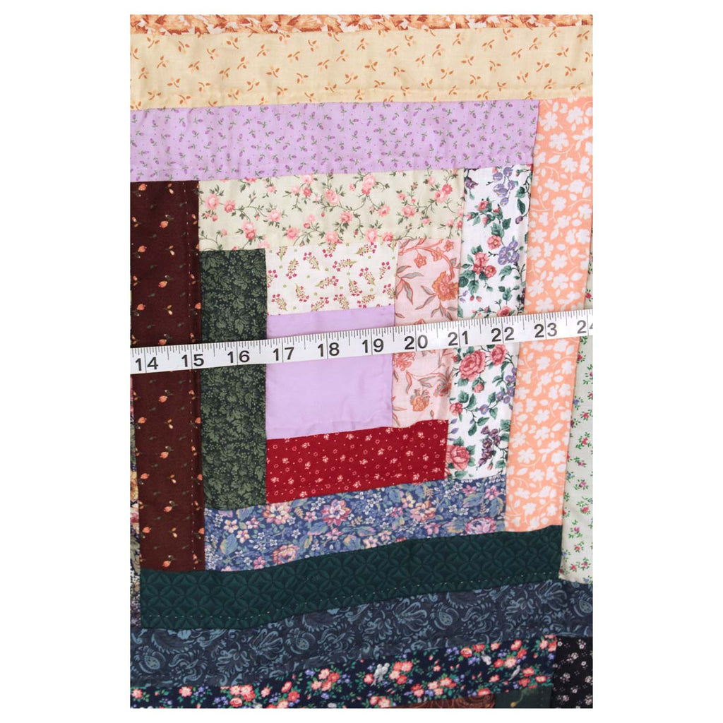 Scrap Log Cabin King Amish Quilt 104x108
