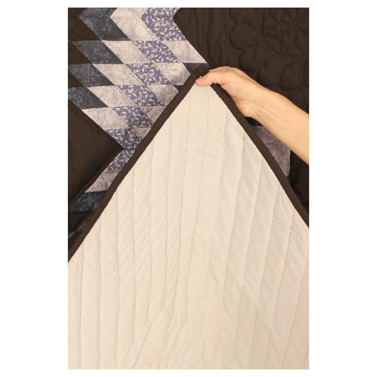 Split Star Midnight King Queen Amish Quilt 101x109