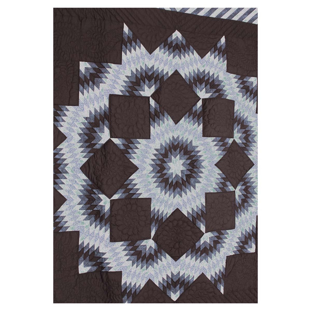 Split Star Midnight King Queen Amish Quilt 101x109