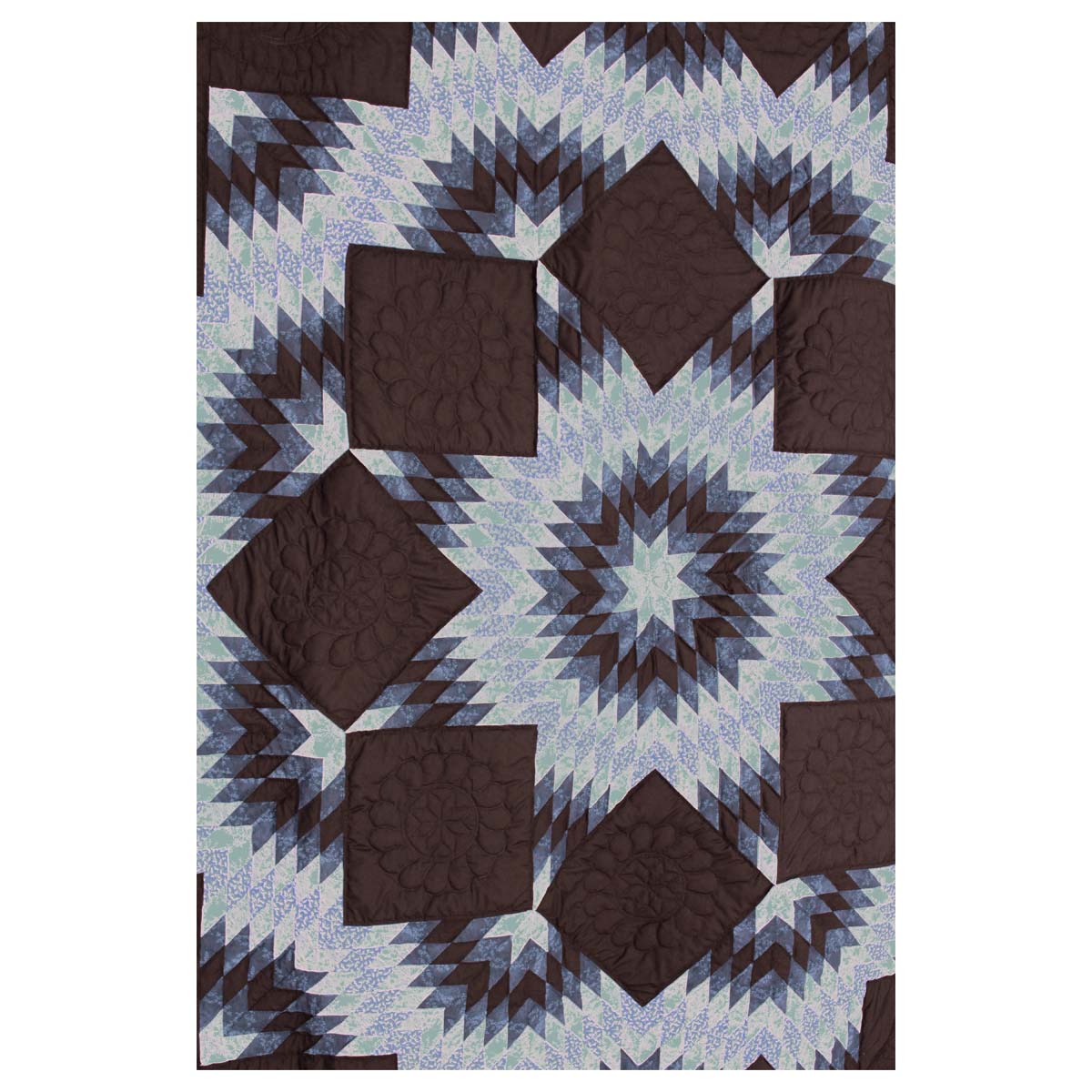 Split Star Midnight King Queen Amish Quilt 101x109