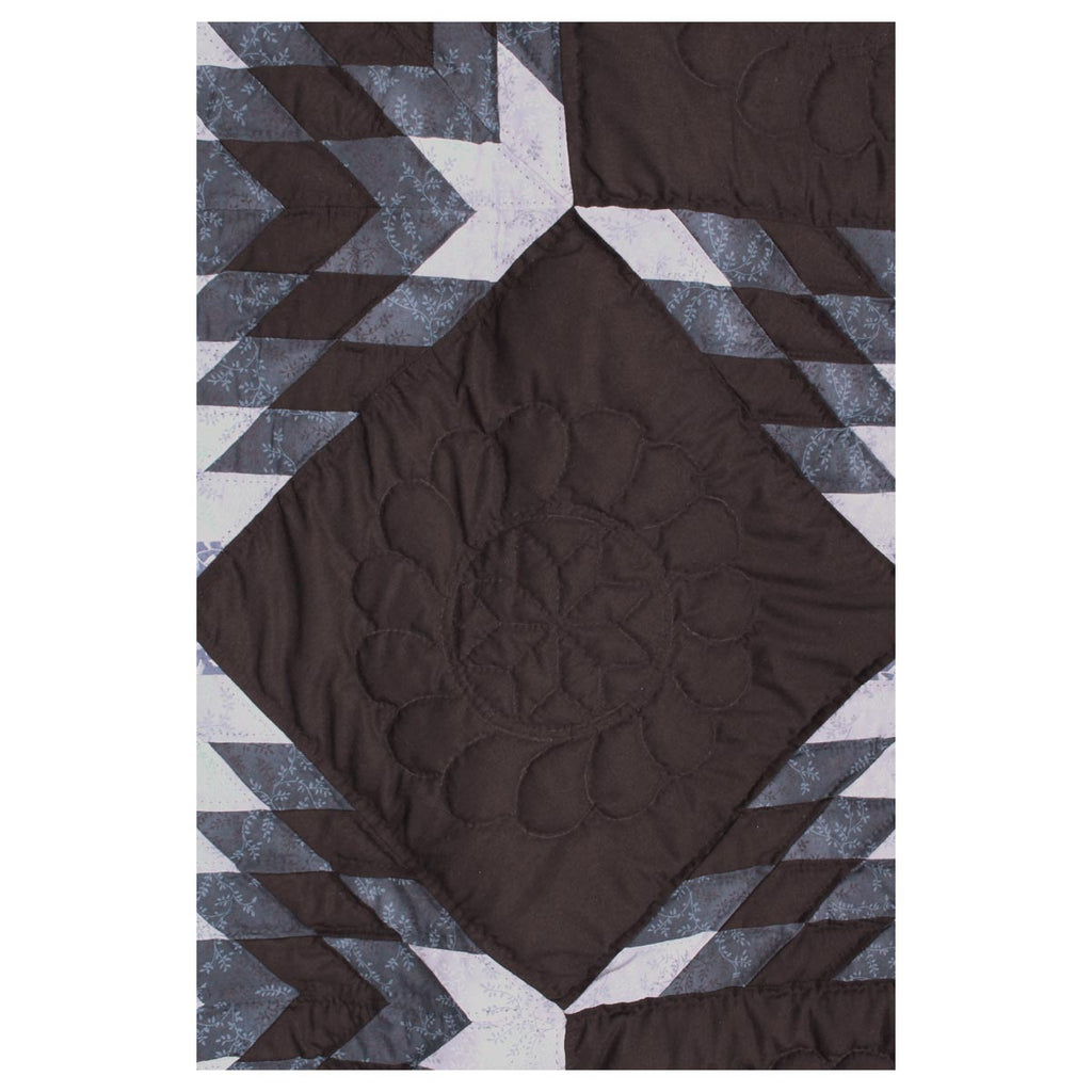Split Star Midnight King Queen Amish Quilt 101x109