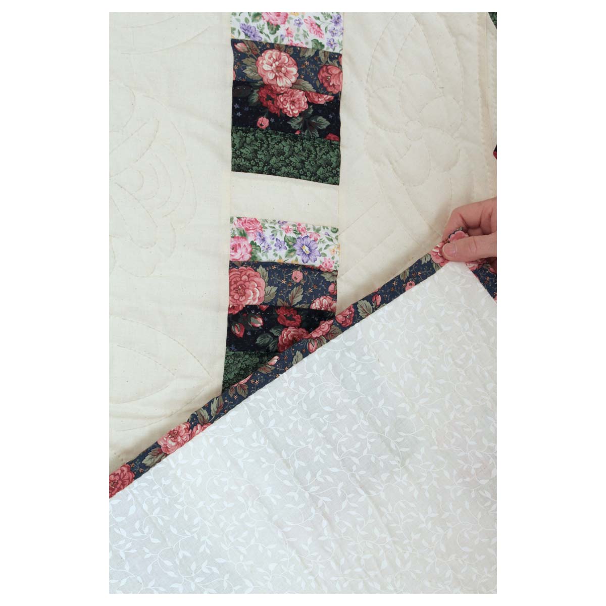 Dahlia Patchwork King Amish Quilt 103x107
