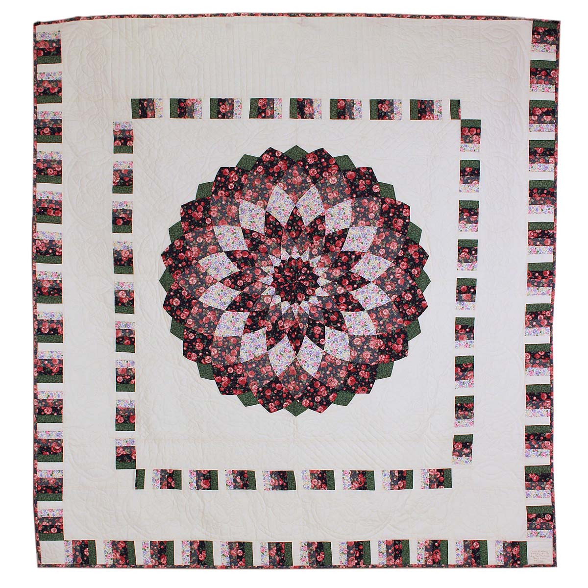 Dahlia Patchwork King Amish Quilt 103x107
