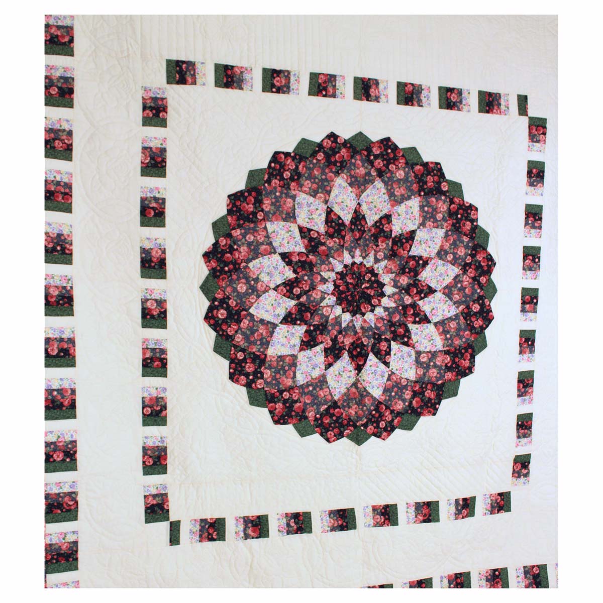 Dahlia Patchwork King Amish Quilt 103x107