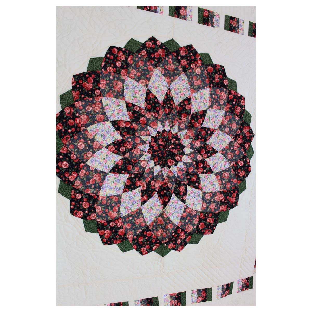 Dahlia Patchwork King Amish Quilt 103x107