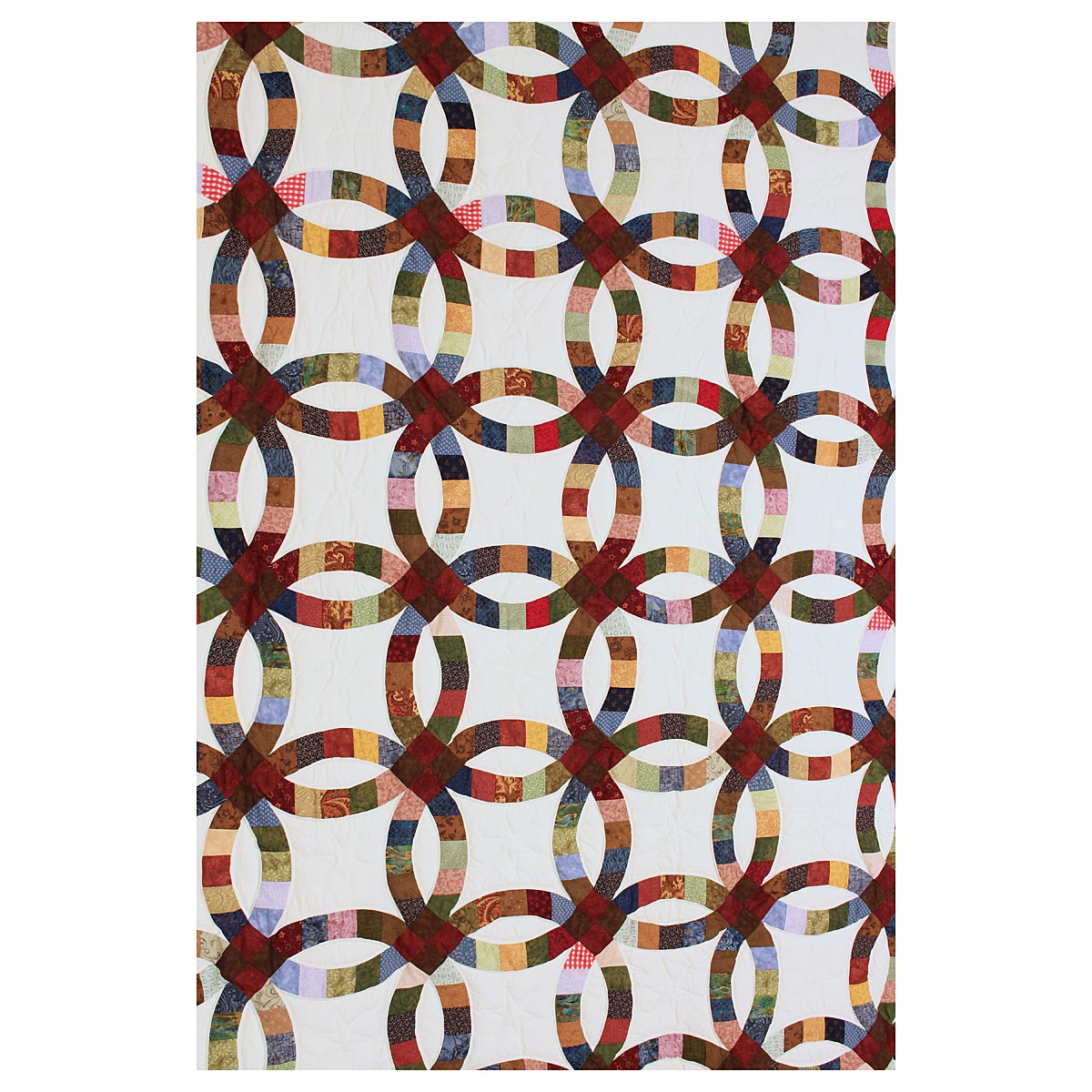 Queen Double Wedding Ring Amish Quilt 98x113