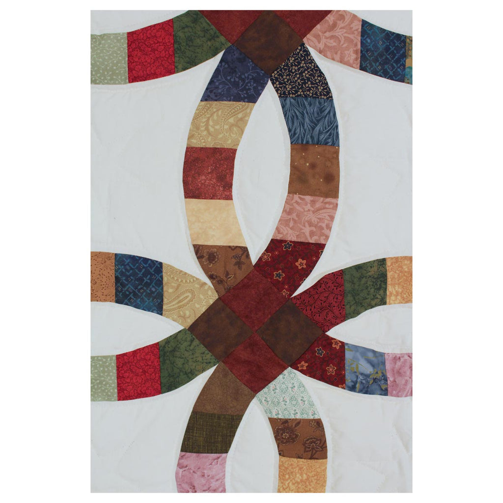 Queen Double Wedding Ring Amish Quilt 98x113