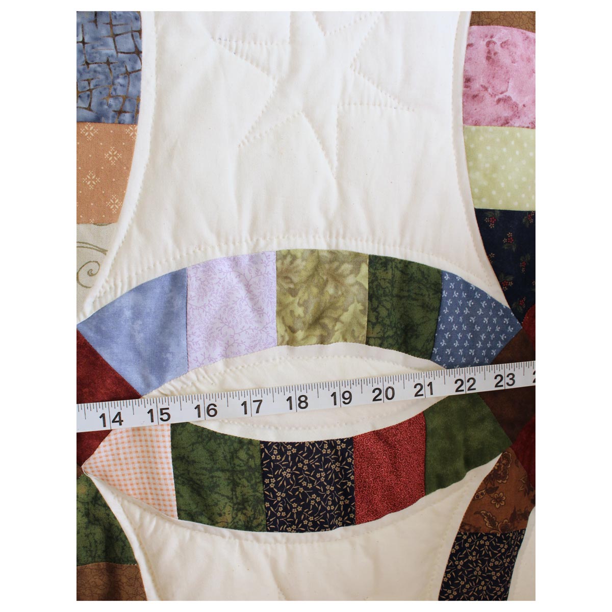 Queen Double Wedding Ring Amish Quilt 98x113