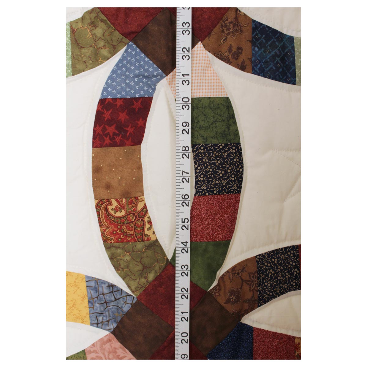 Queen Double Wedding Ring Amish Quilt 98x113
