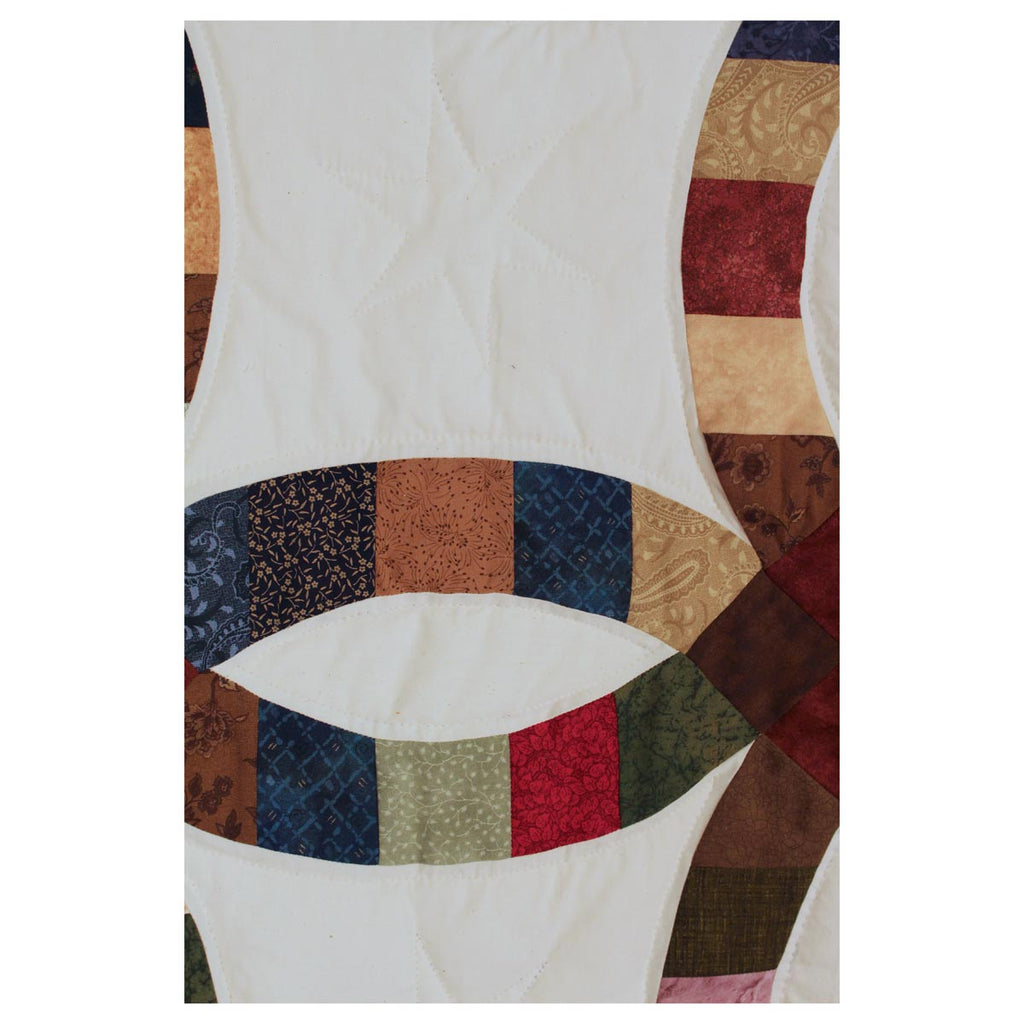 Queen Double Wedding Ring Amish Quilt 98x113