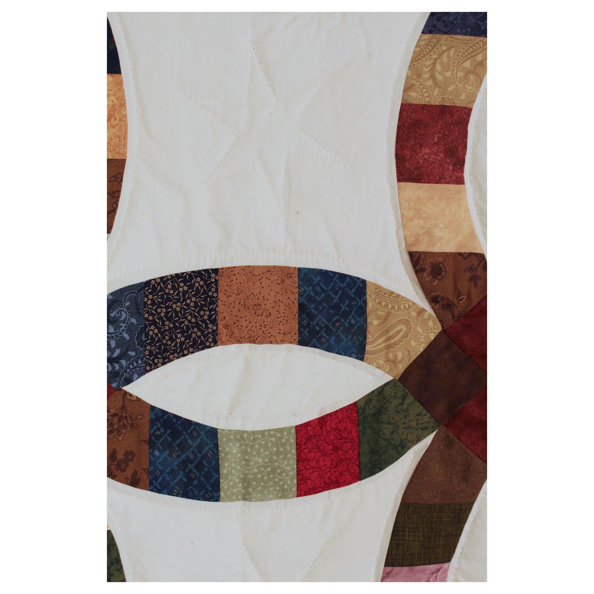 Queen Double Wedding Ring Amish Quilt 98x113