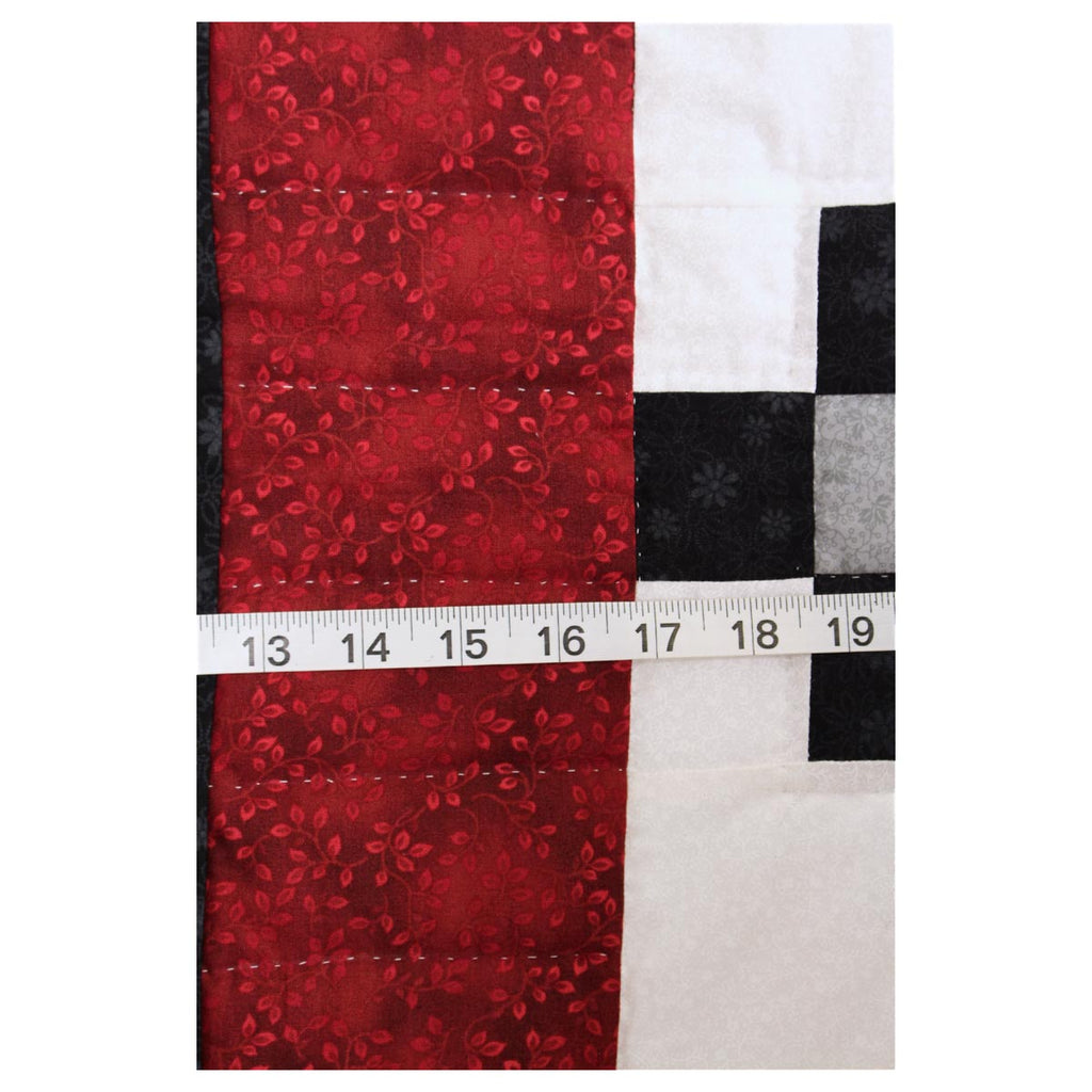 Nine Patch Black Red Patchwork King Queen Amish Quilt 100x113