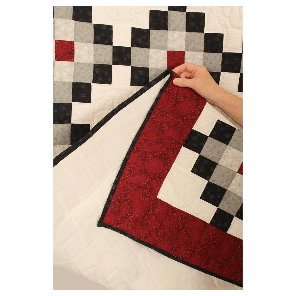 Nine Patch Black Red Patchwork King Queen Amish Quilt 100x113