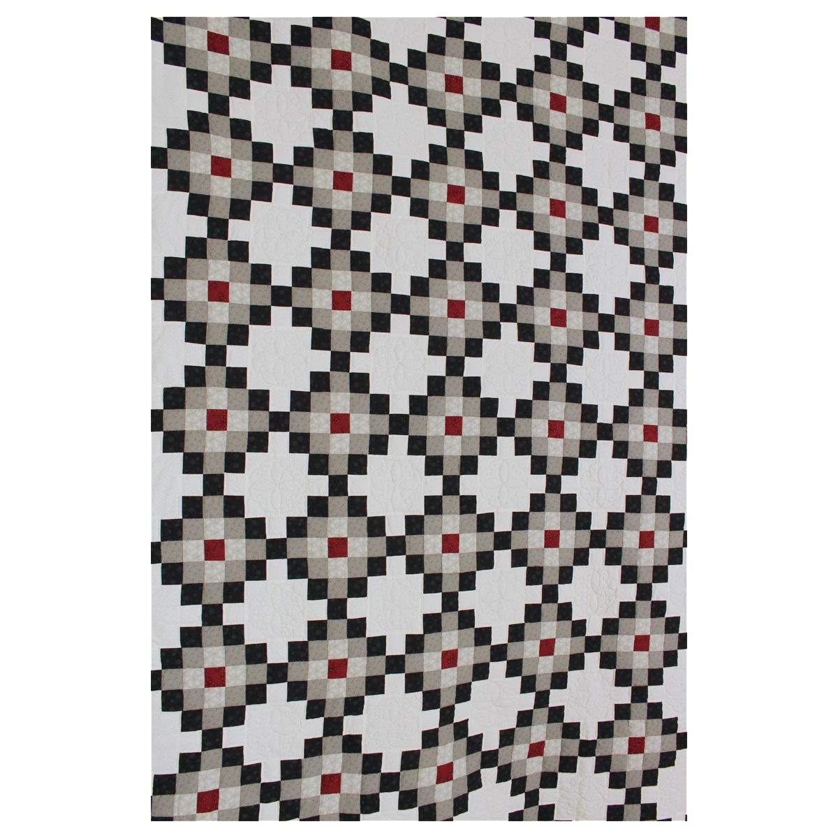 Nine Patch Black Red Patchwork King Queen Amish Quilt 100x113