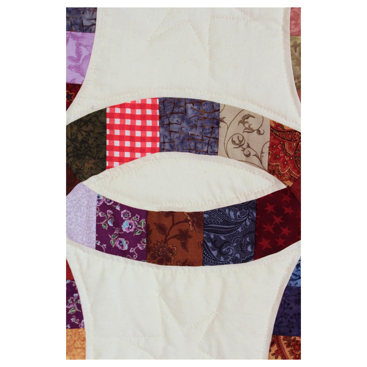 Double Wedding Ring Queen Amish Quilt 98x113