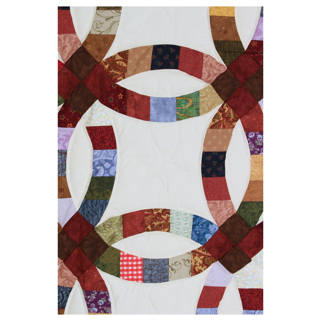 Double Wedding Ring Queen Amish Quilt 98x113
