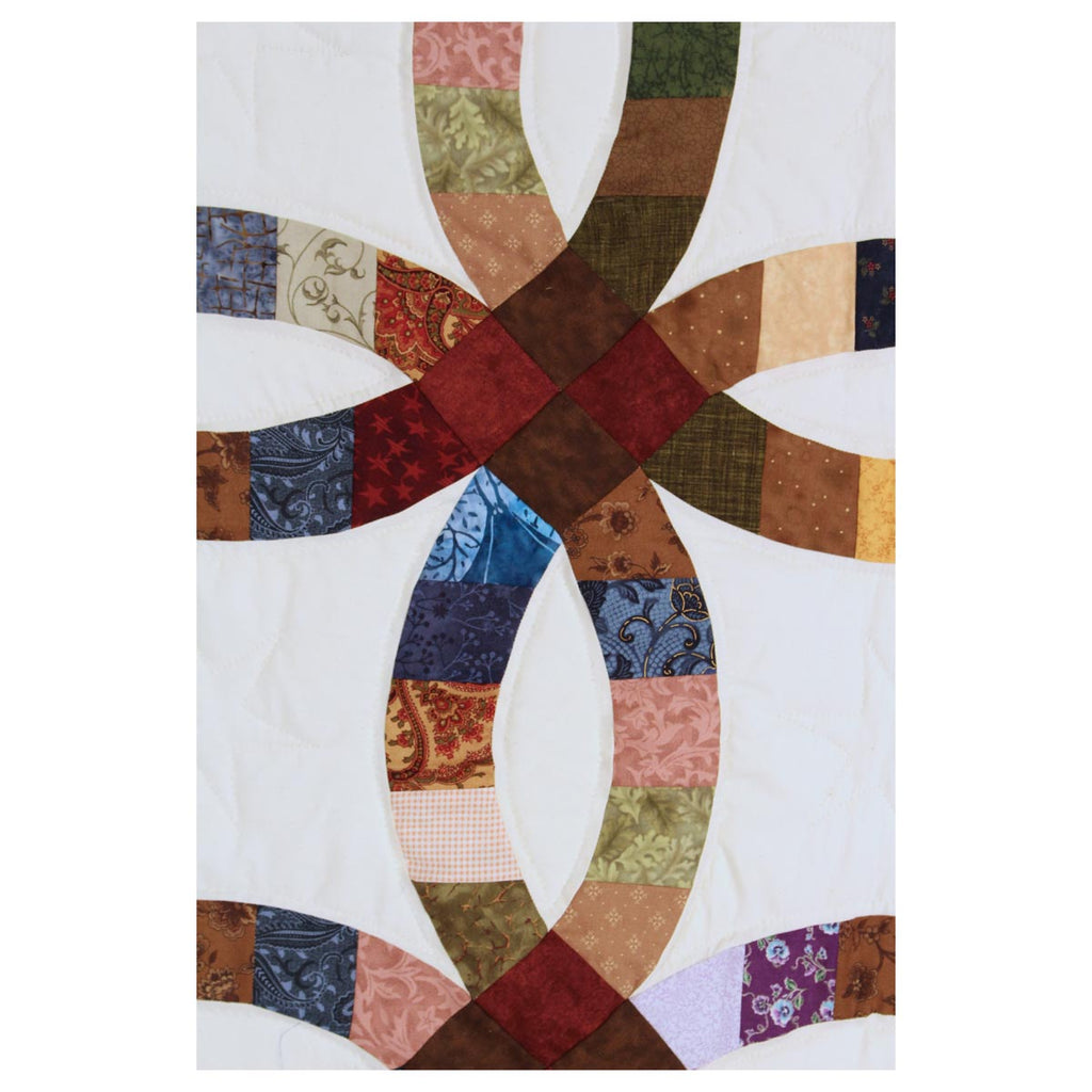 Double Wedding Ring Queen Amish Quilt 98x113