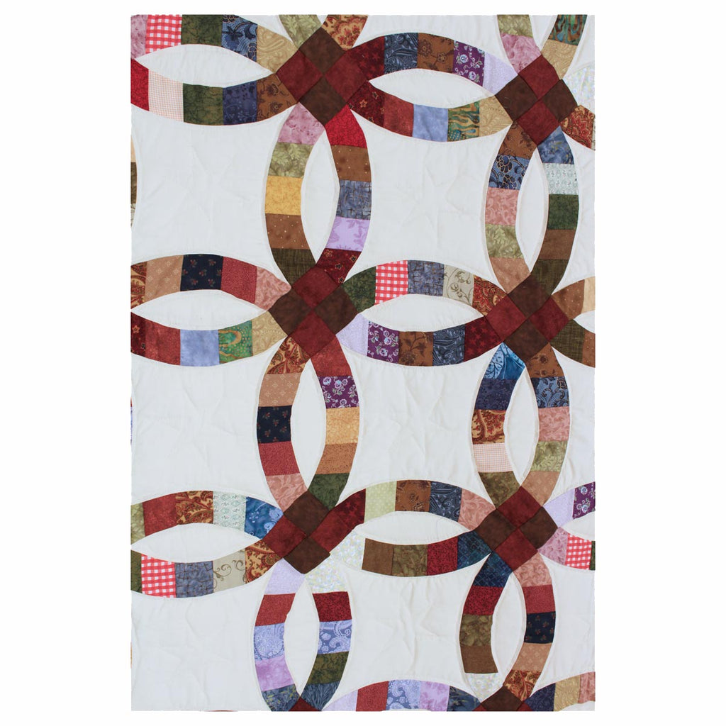 Double Wedding Ring Queen Amish Quilt 98x113