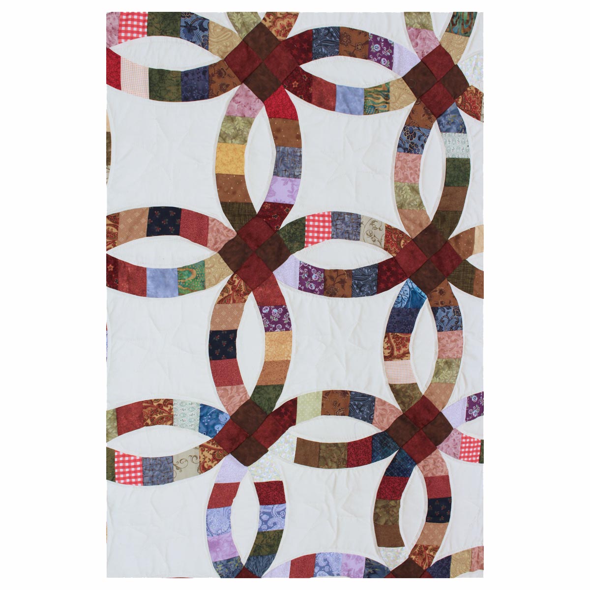Double Wedding Ring Queen Amish Quilt 98x113