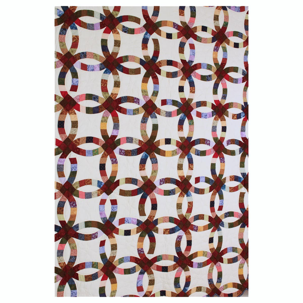 Double Wedding Ring Queen Amish Quilt 98x113