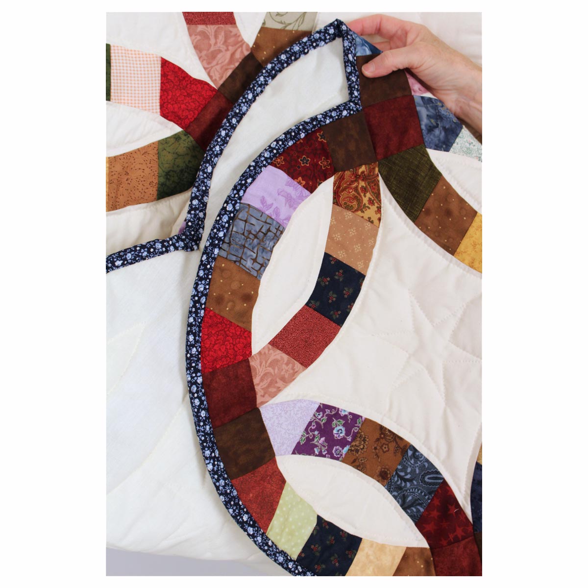 Double Wedding Ring Queen Amish Quilt 98x113