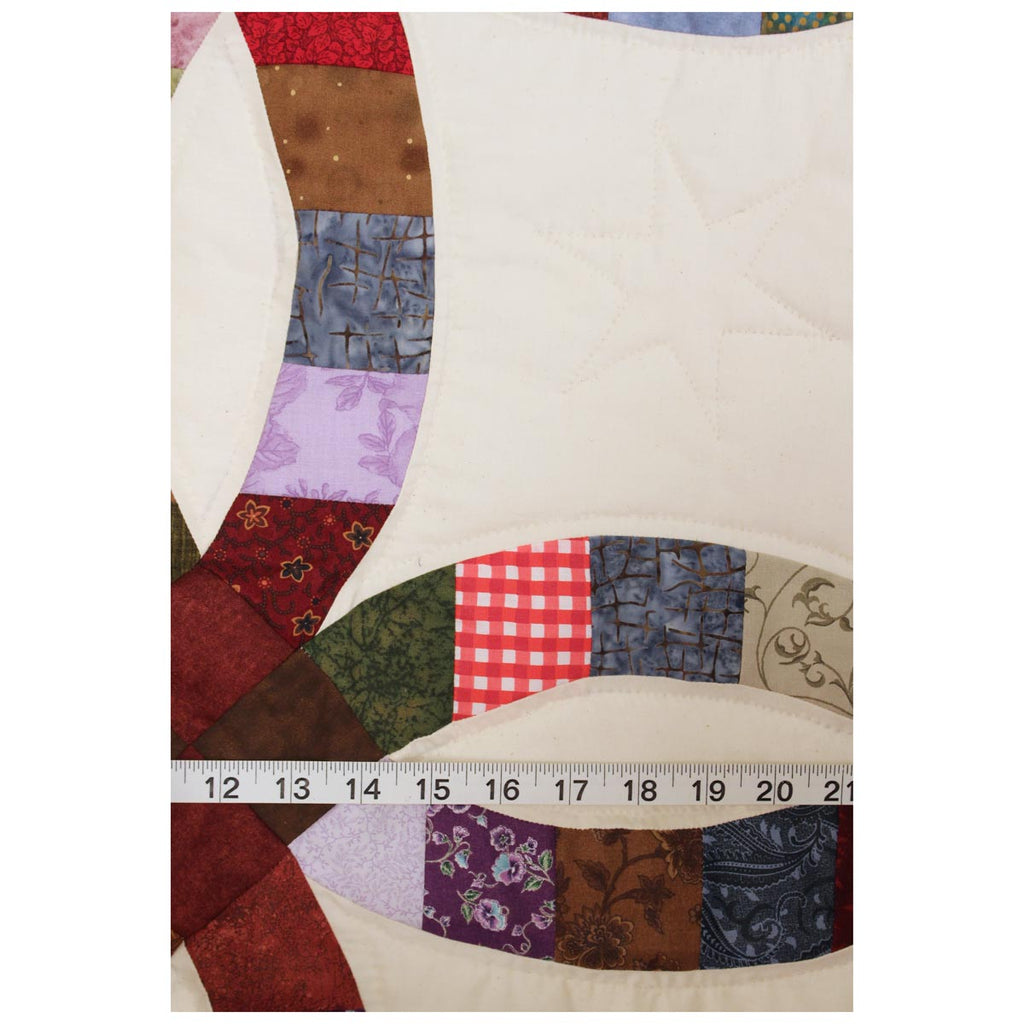 Double Wedding Ring Queen Amish Quilt 98x113