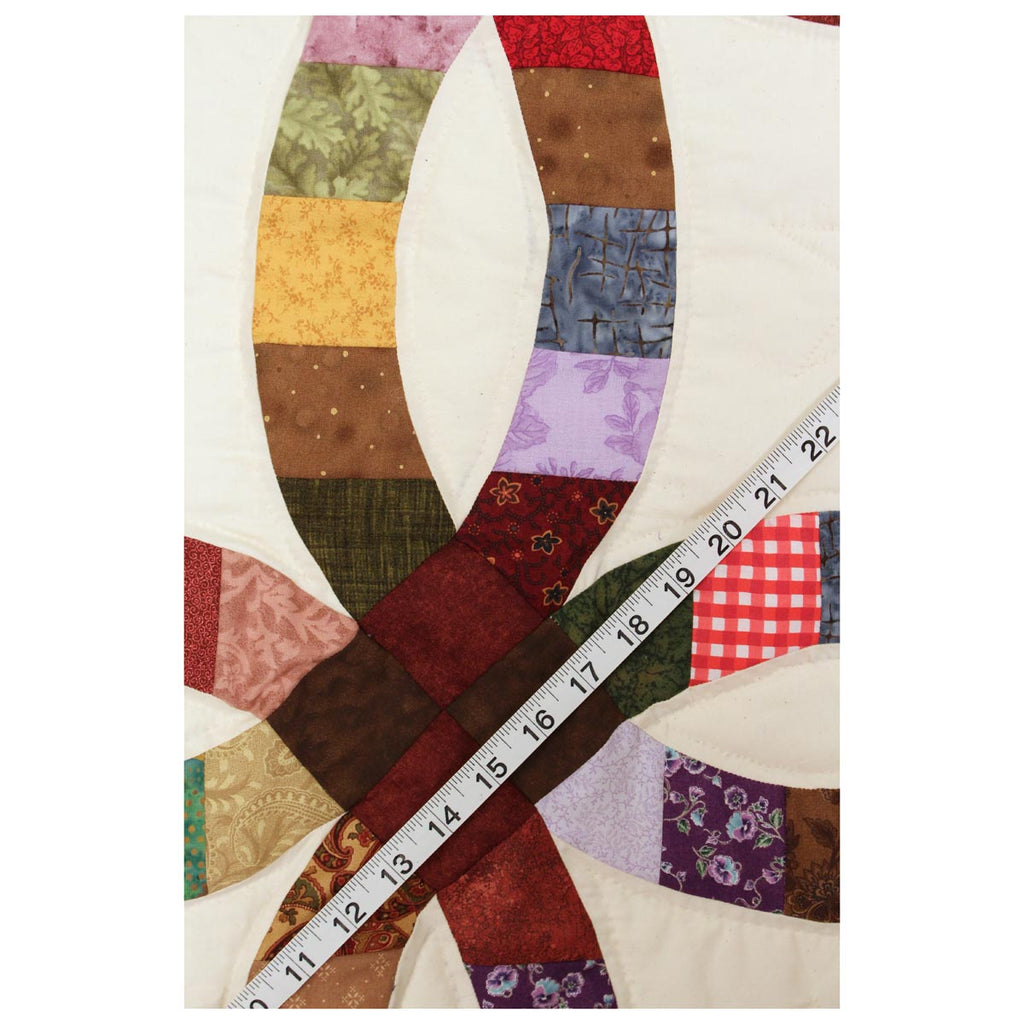 Double Wedding Ring Queen Amish Quilt 98x113