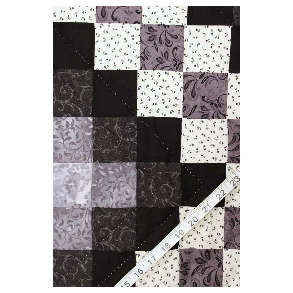 Trip Around the Worlds Black TATW Patchwork King Amish Quilt 110x110