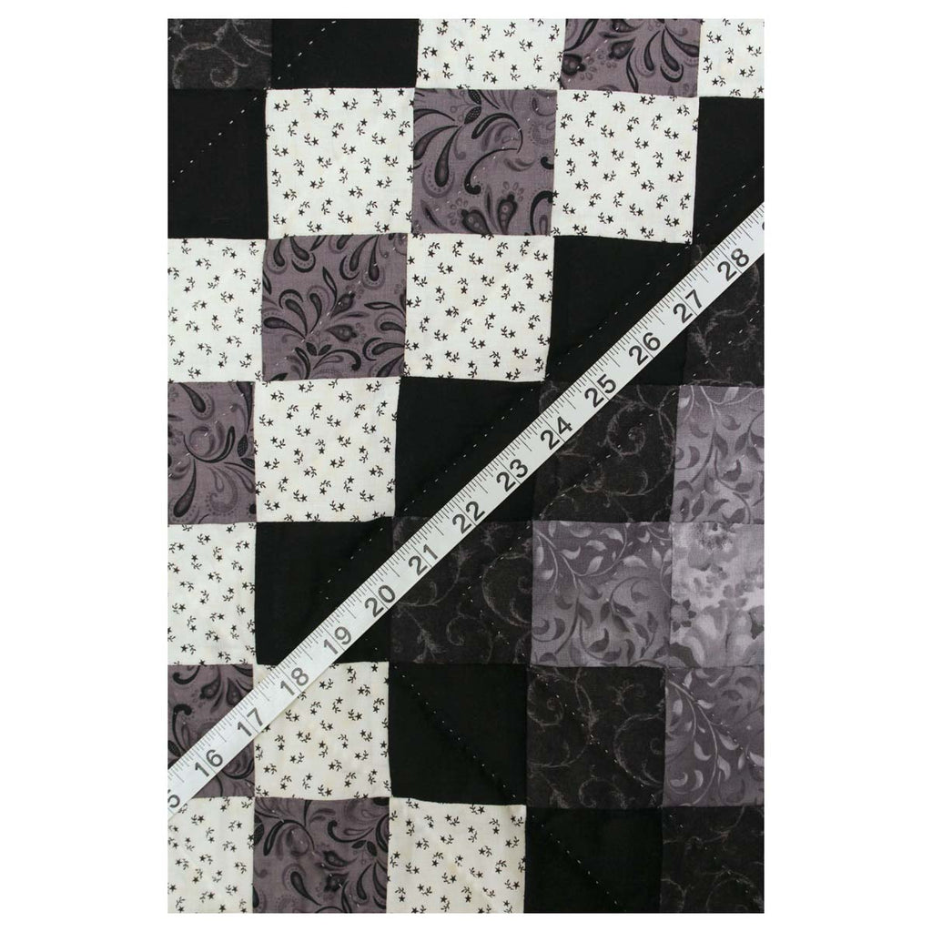 Trip Around the Worlds Black TATW Patchwork King Amish Quilt 110x110