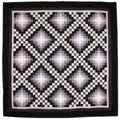 Trip Around the Worlds Black TATW Patchwork King Amish Quilt 110x110